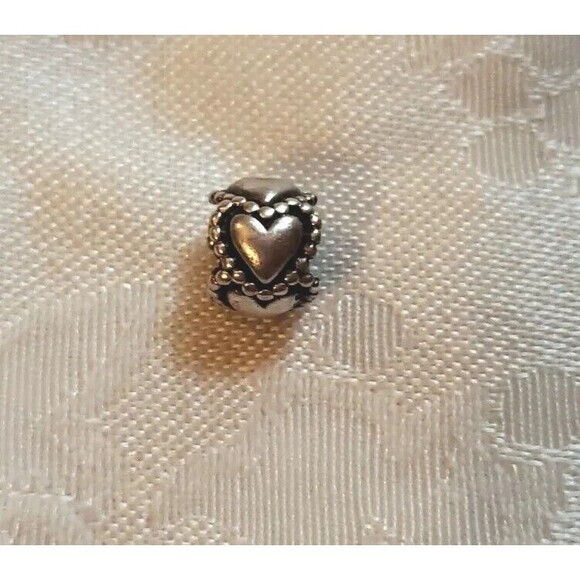 PANDORA 925 Sterling Silver Chain of Hearts Charm Beaded Spacer #790448 - Picture 2 of 6